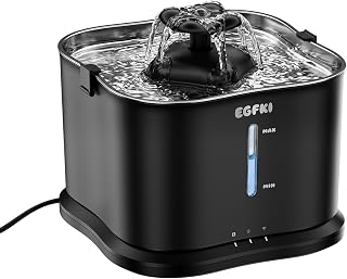 EGFKI EG-9 Smart Cat Water Fountain, 3.6L/121 oz, App Control, 2.4GHz WiFi, Stainless Steel Tray
