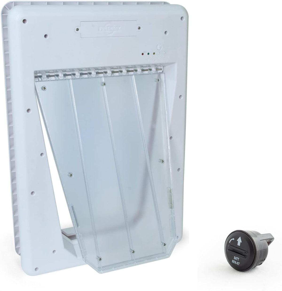 Large electronic pet door with collar key sensor