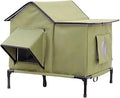 Insulated Elevated Pet Shelter with Heating Blanket, Windproof, Dampness-Proof, for Kittens