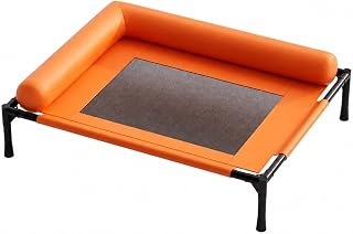 Raised Cat Bed with Mesh Surface, Lofted Bed, Waterproof, Washable, Orange