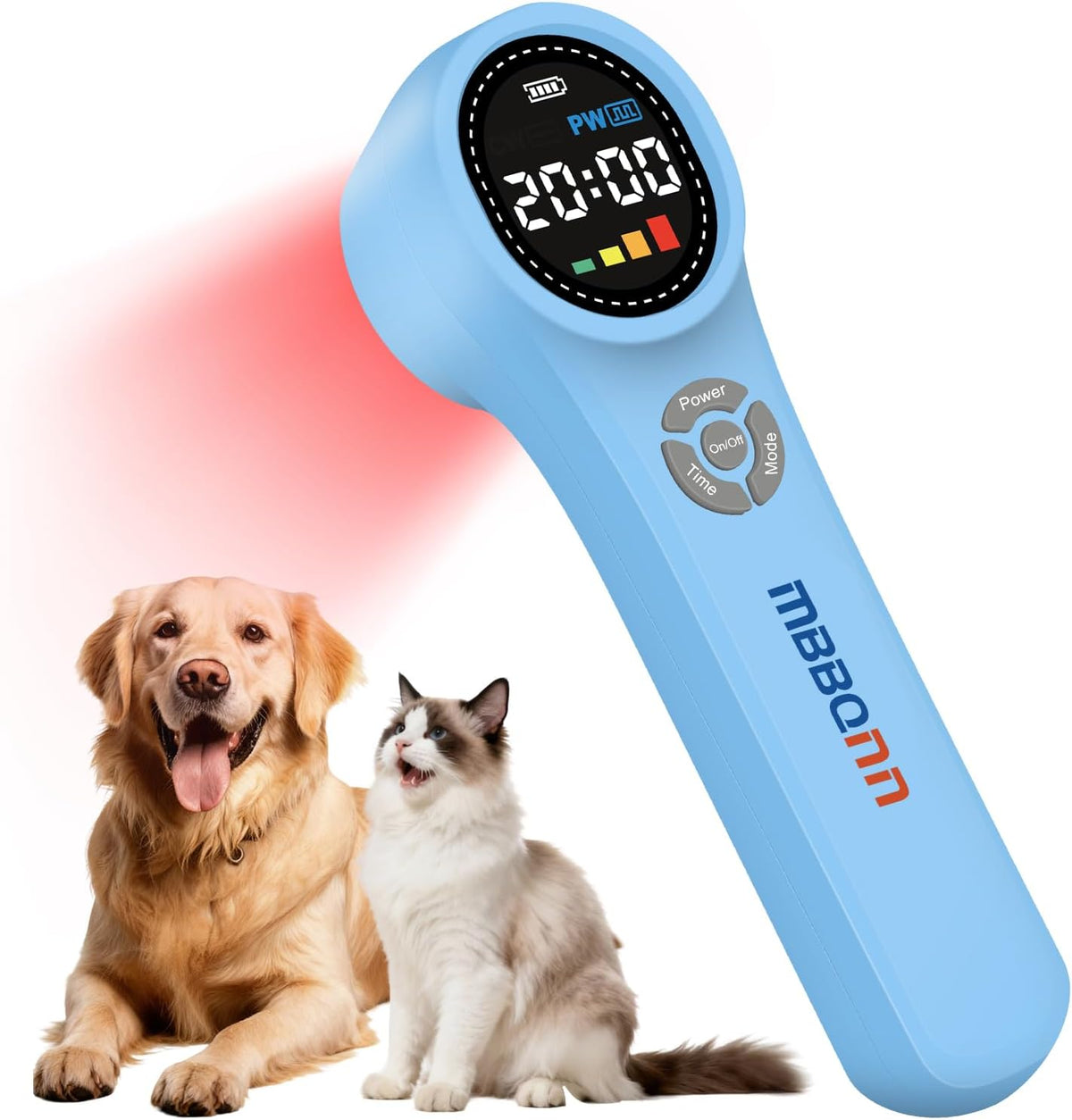Handheld red light low-level laser device for pets