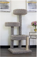 Multi-level cat tree tower with climbing posts