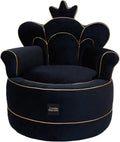 Black velvet throne-style pet sofa with gold trim and foam cushion