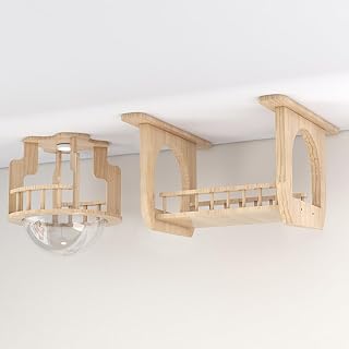 Ceiling-Mounted Cat Shelves with Attic Bridge, Sky Loft and Sky Bridge Set