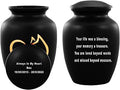 Pet Urn for Dogs and Cats Ashes, Cremation Urn for Up to 85 Cubic Inches, with Velvet Bag, Black