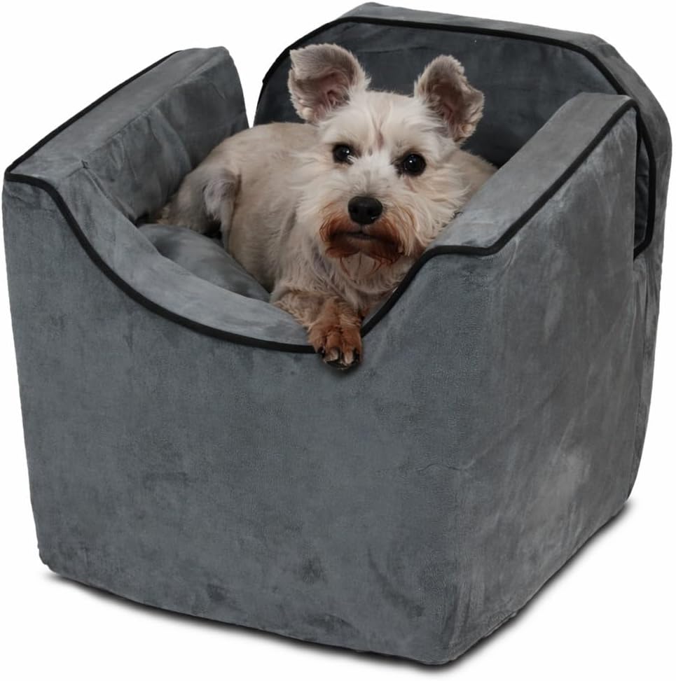 Anthracite elevated dog booster car seat for medium dogs – view 11