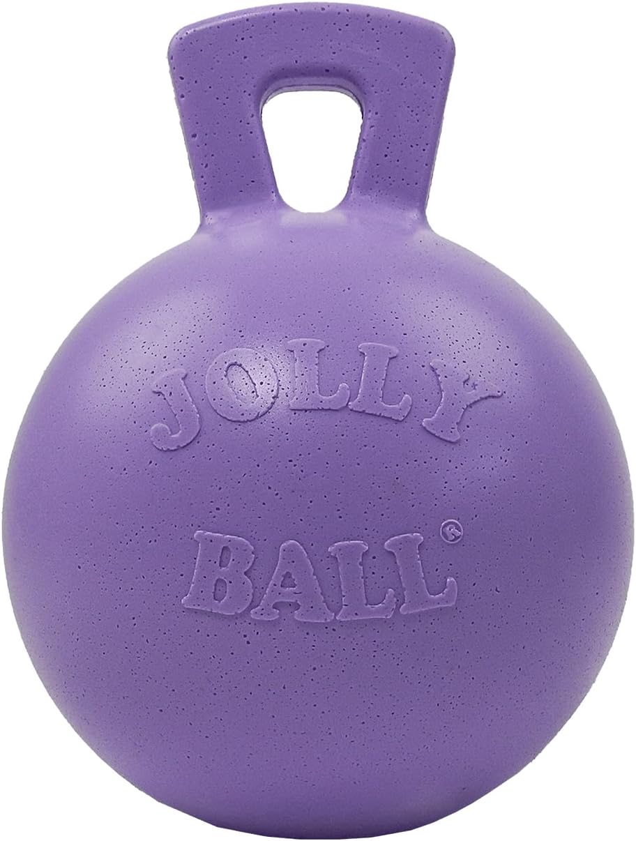 Blue 4.5 inch heavy duty ball dog toy with handle – view 9