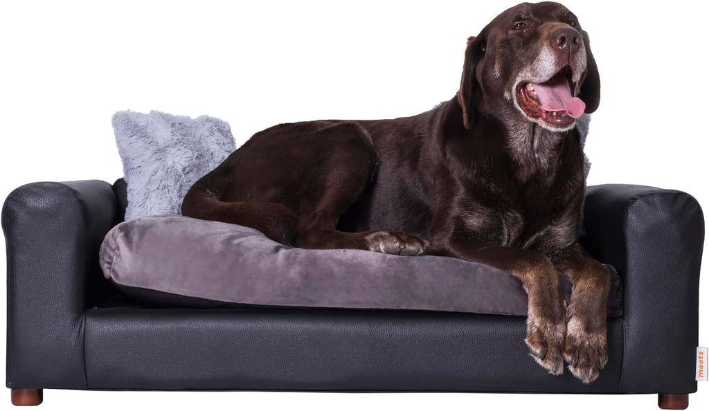 Black charcoal leatherette pet sofa