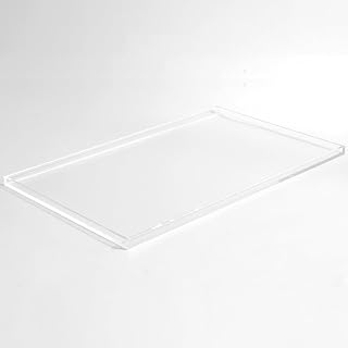Hiddin Clear Acrylic Pet Feeder Overflow Tray, Spill Mat for Dogs and Cats, Lucite Design