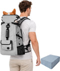 Breathable dog backpack carrier with front opening and chest and waist straps