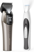 Dog grooming clippers and small paw trimmer shown together
