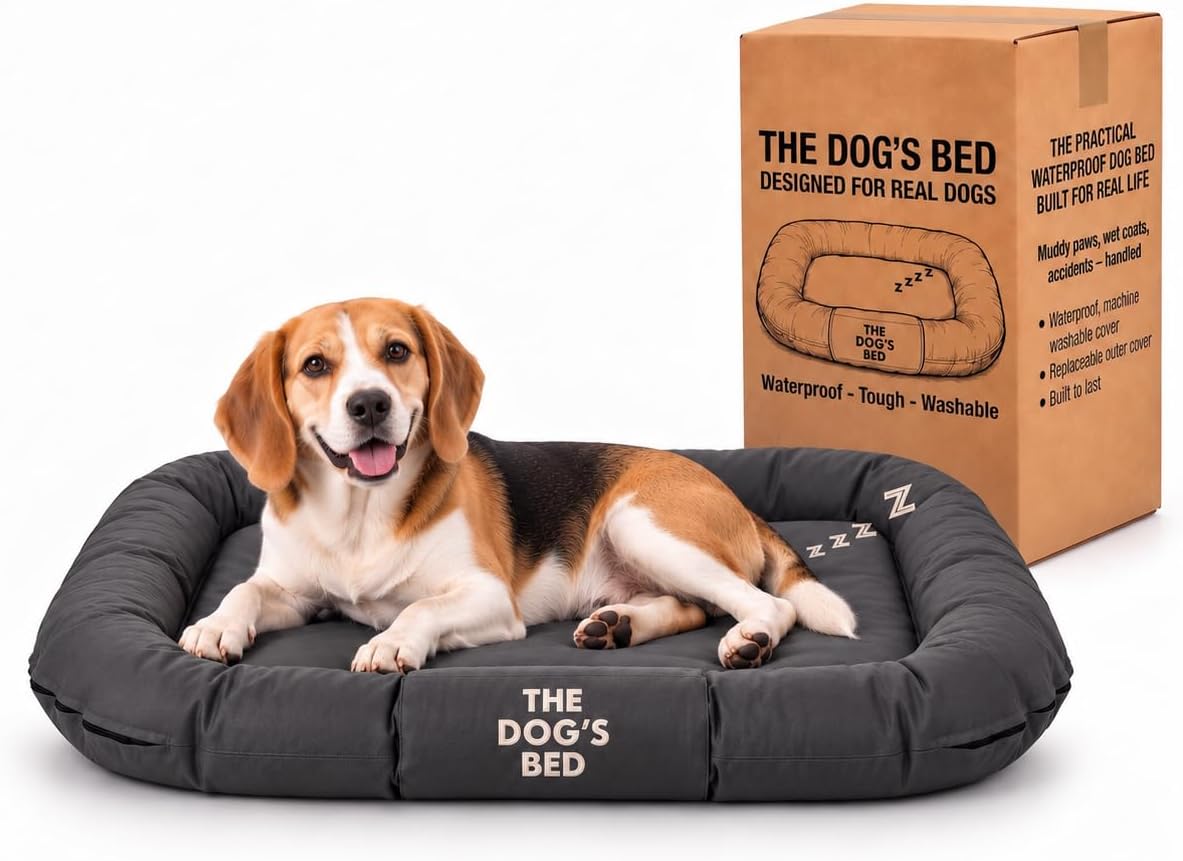 Grey waterproof Oxford fabric dog bed for extra large dogs – view 2