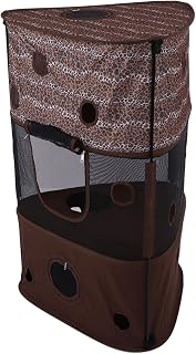 Triangular Cat Climbing Tent, Collapsible 3-Story Corner Cat House, Oxford Cloth