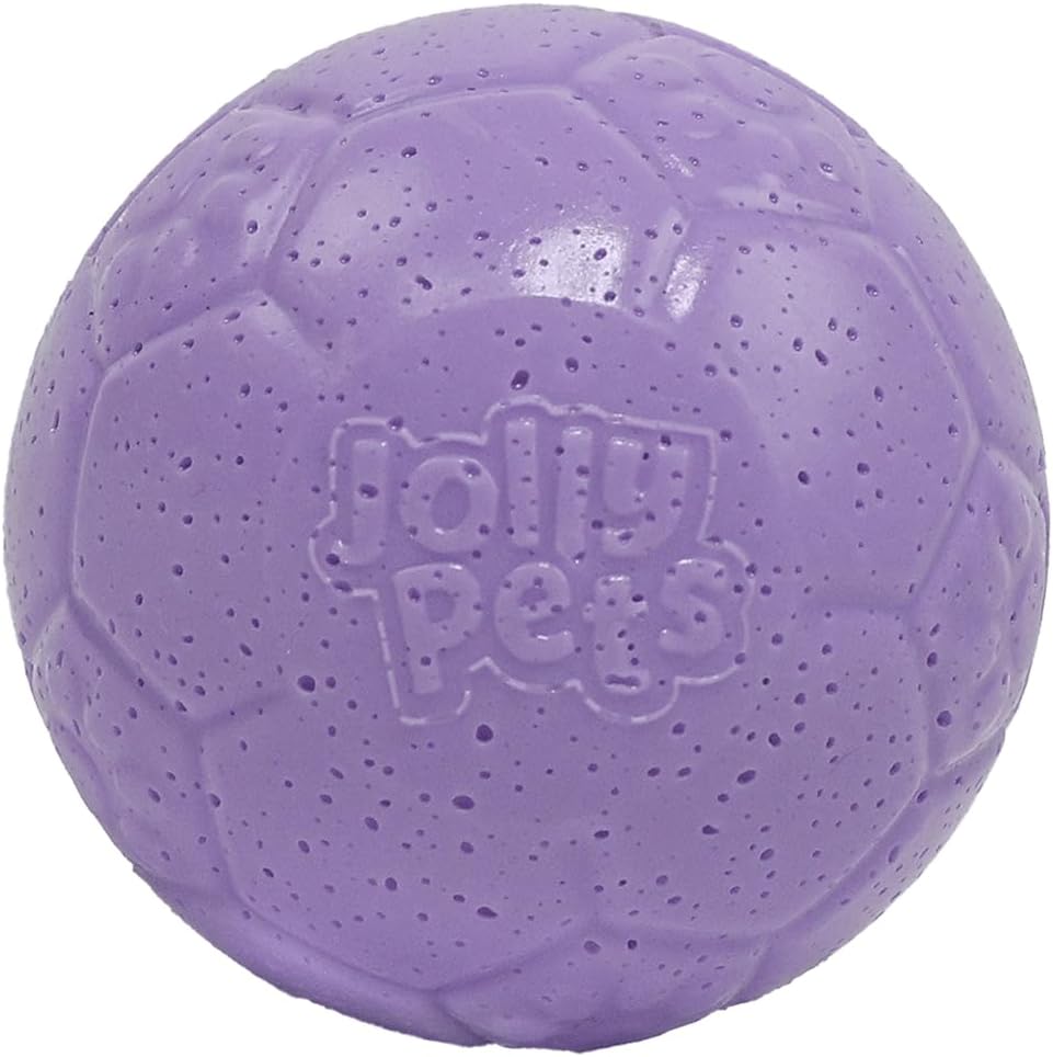 Light purple 4 inch soccer ball dog toy