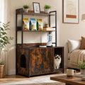 52 inch corner litter box cabinet with shelves and scratching pad – view 2