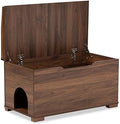 Baxton Studio Mariam Modern Walnut Brown Wood Cat Litter Box Cover House