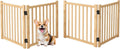 Natural wood six-panel foldable freestanding dog gate – view 4