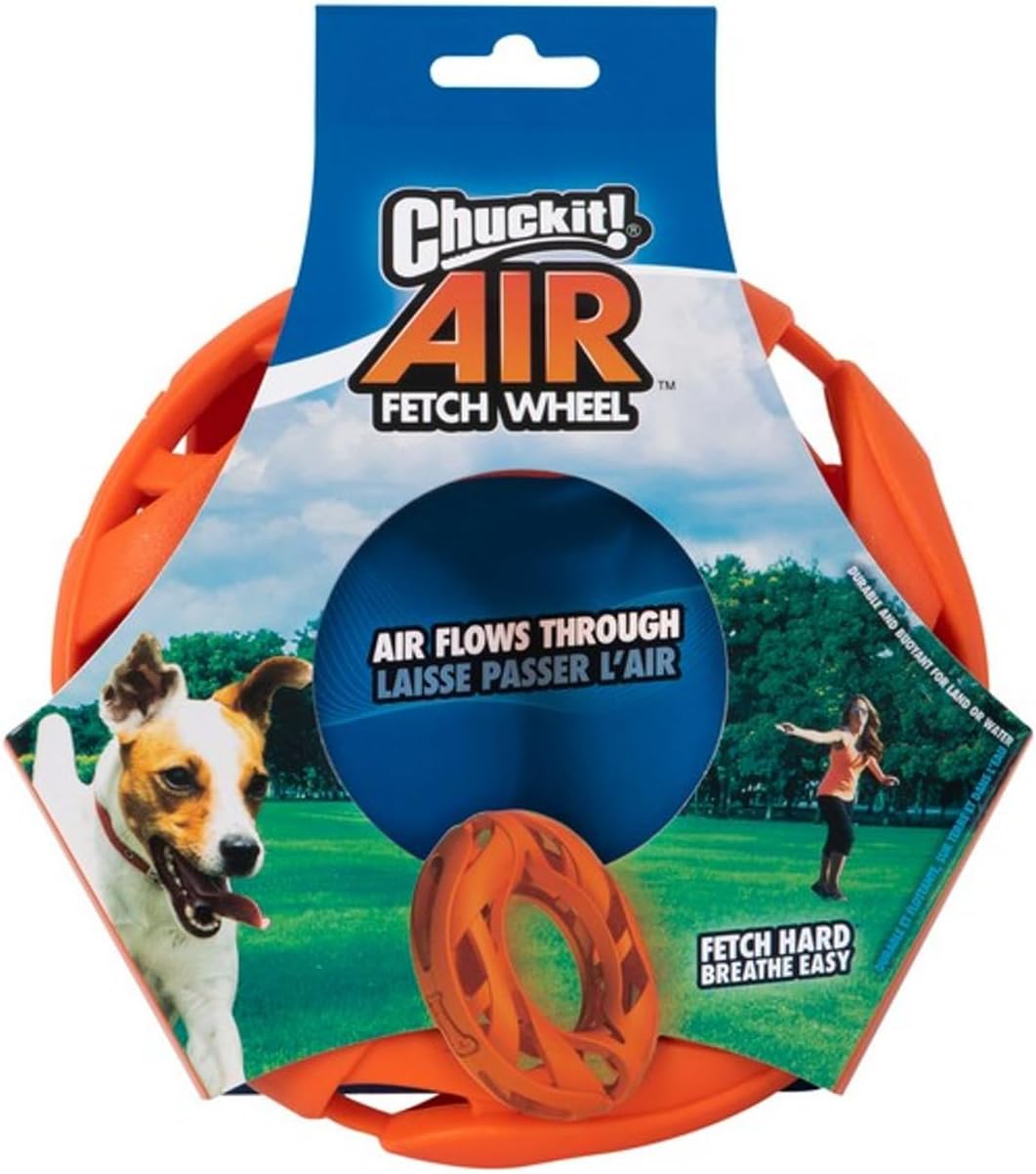 Orange football-shaped dog fetch toy – view 6