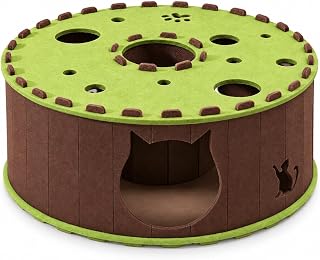 Felt Cat House Bed with Tunnel