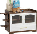 35-Inch Cat Litter Box Enclosure with Drawer and Acrylic Door, Brown