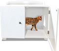 Furhaven Designer Hidden Litter Box Storage Container Cabinet, White, One Size