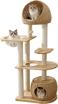 59 inch tall wooden cat tree for indoor cats