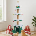 Noble Fir Cat Christmas Tree Tower with Scratching Post, 66 Inch