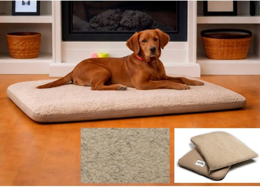Dark gray rectangular washable dog bed with zip-open design – view 2