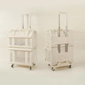 Two-compartment rolling pet carrier with mesh windows for two cats – view 3