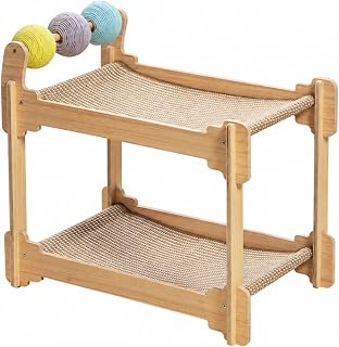 2-Level Sisal Cat Scratcher Bed, Bunk Style with Scratching Pads, Indoor, Style A