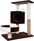 Freestanding Cat Activity Center with Sisal Posts, Dark Brown