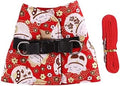 Cat and Small Medium Dog Harness and Leash Set, Cherry Blossoms Print, with Bows