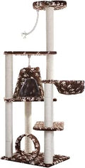 Armarkat Cat Tree Model A6601, Saddle Brown with White Paw Print