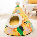 Semi-Closed Cat House Pet Bed Tent for Kittens and Dogs, Style E, Medium