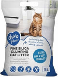 Duvoplus Silica Cat Litter, Fine Clumping, Odor Binding, 16 L