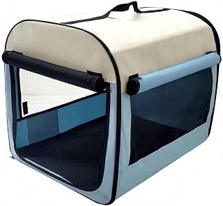 Foldable Cat Carrier with Mesh Window, Oxford Cloth Travel Crate for Indoor and Outdoor Use, Large