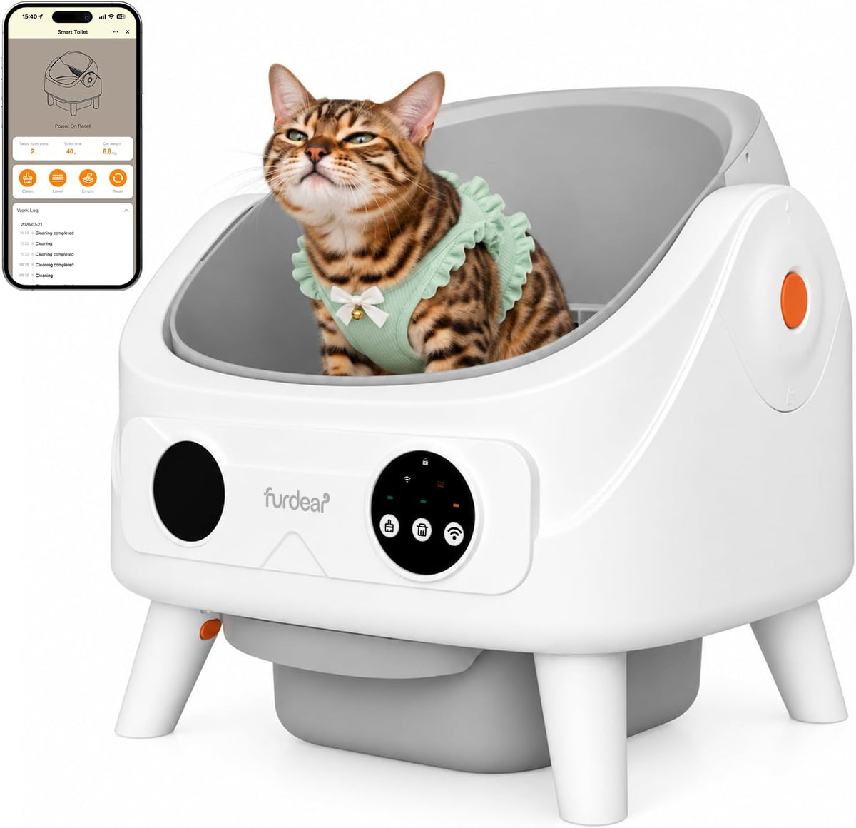 Semi-open automatic self-cleaning cat litter box