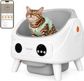 Automatic Self-Cleaning Cat Litter Box with Semi-Open Design, Safety Sensors and Odor Control