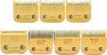 Set of seven gold ceramic detachable dog clipper blades