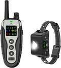 Black GPS dog fence collar with control buttons and receiver box
