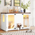 47.2-Inch Cat Litter Box Enclosure with Smart Door and LED Light, White