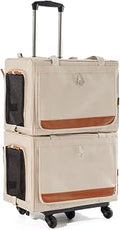 Large Double-Decker Pet Travel Carrier with Wheels