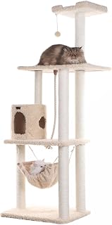 Armarkat 70 Inch Real Wood Cat Furniture, Ultra Thick Faux Fur Covered Cat Condo, A7005, Beige