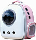 Cat Backpack Carrier for Kittens, Padded Adjustable Straps, Pink Gray Frame
