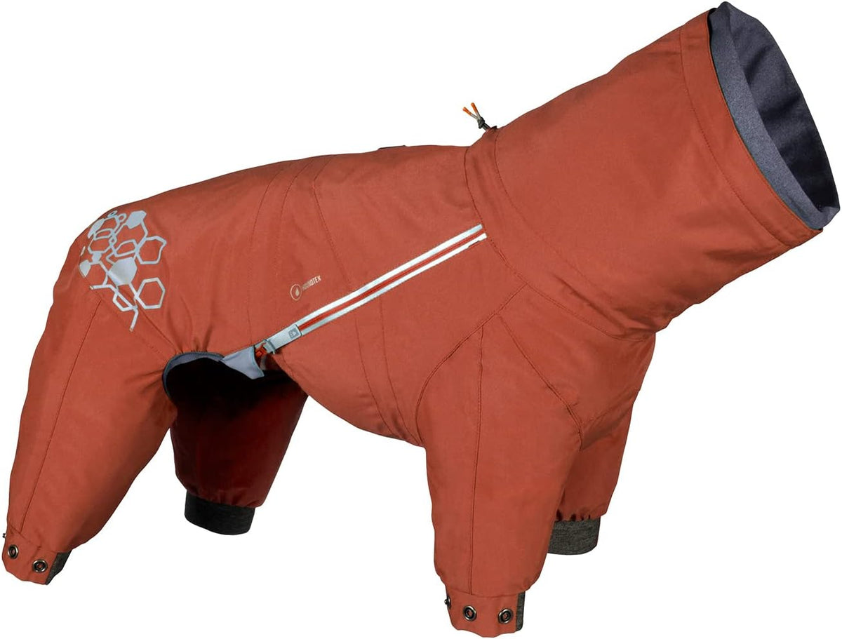 Dark raven full-body dog rain overall with leg coverage – view 3