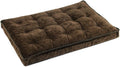 Medium micro velvet crate mattress dog bed with chocolate bones pattern