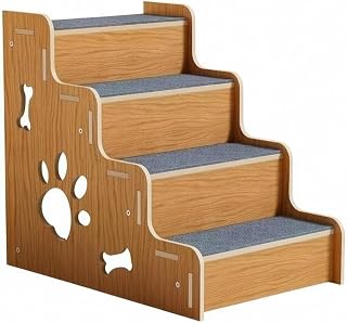 Folding Cat Staircase with Dark Gray Carpet Steps, 4 Steps, 45 x 30 x 40 cm