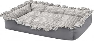 Cat Resting Pad Bed, Ruffled Trim, Raised Sides, Non-Slip Base, 3D Fiber Fill, Size L