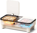 Automatic wet food cat feeder with stainless steel bowls and cooled tray