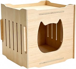 Indoor Wooden Cat Home with Split Layout, Style B